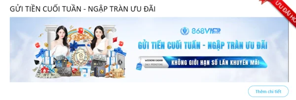 Thông tin thưởng khuyến mãi áp dụng Gửi tiền cuối tuần