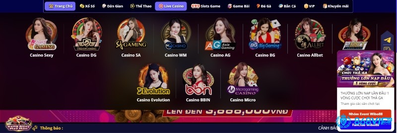 Trải nghiệm live casino với nhiều sản chơi phong cách khác nhau