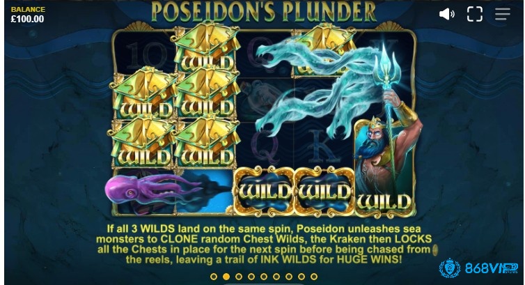 Bạn sẽ có cơ hội nhận được khoản thưởng hấp dẫn với Poseidon Wild và Chest Wild